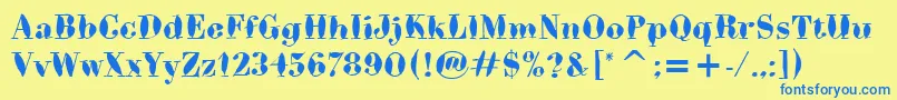 BodoniBrushItc Font – Blue Fonts on Yellow Background