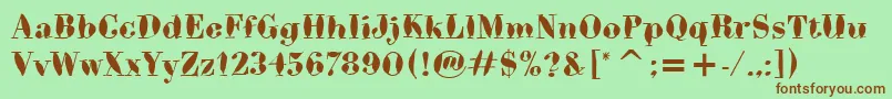 BodoniBrushItc Font – Brown Fonts on Green Background