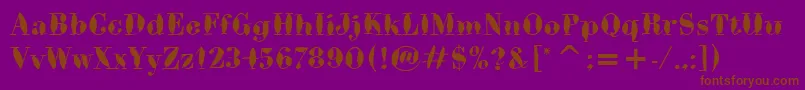 BodoniBrushItc-fontti – ruskeat fontit violetilla taustalla