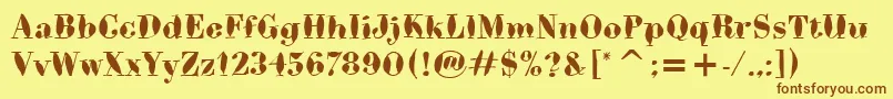 BodoniBrushItc Font – Brown Fonts on Yellow Background