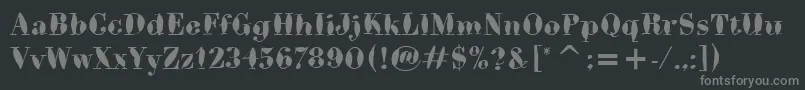 BodoniBrushItc Font – Gray Fonts on Black Background