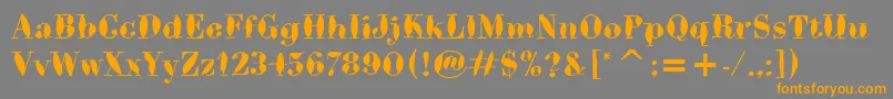 BodoniBrushItc-Schriftart – Orangefarbene Schriften auf grauem Hintergrund