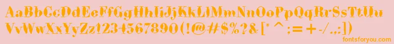 BodoniBrushItc Font – Orange Fonts on Pink Background