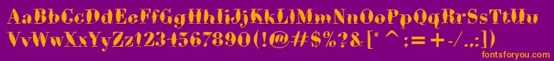 BodoniBrushItc Font – Orange Fonts on Purple Background