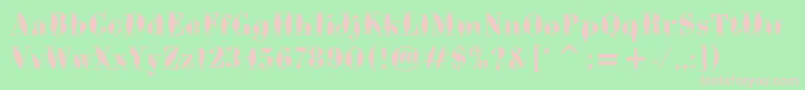 BodoniBrushItc-fontti – vaaleanpunaiset fontit vihreällä taustalla