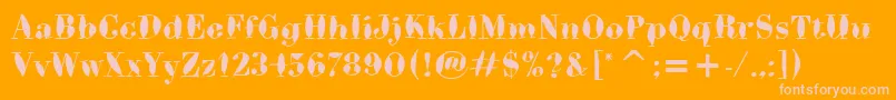 BodoniBrushItc-fontti – vaaleanpunaiset fontit oranssilla taustalla