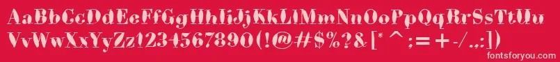 BodoniBrushItc Font – Pink Fonts on Red Background