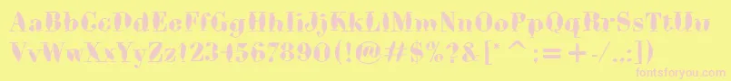 BodoniBrushItc Font – Pink Fonts on Yellow Background