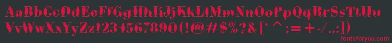 BodoniBrushItc Font – Red Fonts on Black Background