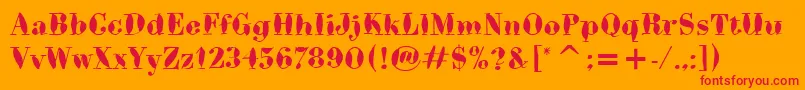 BodoniBrushItc Font – Red Fonts on Orange Background