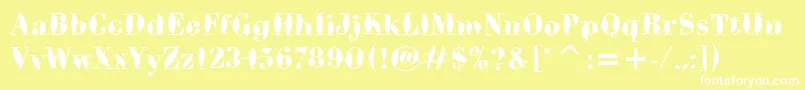 BodoniBrushItc Font – White Fonts on Yellow Background