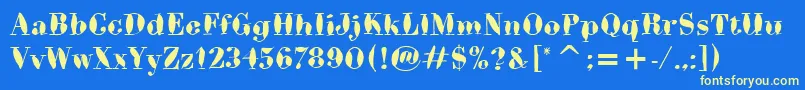 BodoniBrushItc Font – Yellow Fonts on Blue Background