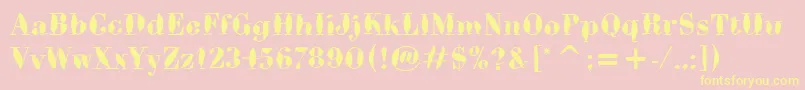 BodoniBrushItc Font – Yellow Fonts on Pink Background