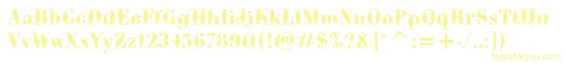 BodoniBrushItc Font – Yellow Fonts on White Background