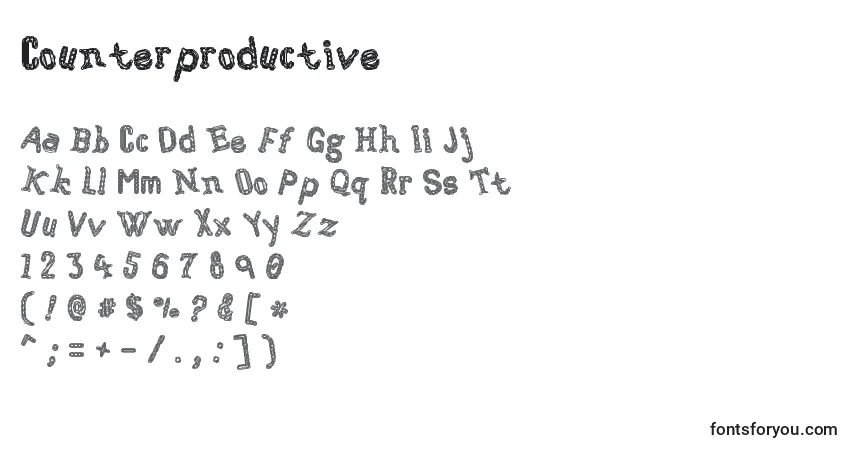 Fuente Counterproductive - alfabeto, números, caracteres especiales