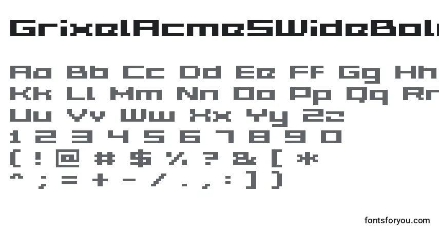 Czcionka GrixelAcme5WideBold – alfabet, cyfry, specjalne znaki