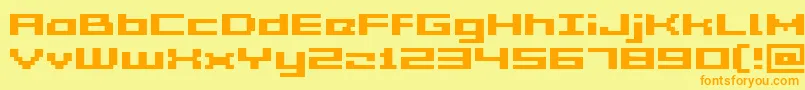 Weitere Informationen zur GrixelAcme5WideBold-Schriftart GrixelAcme5WideBold-Schriftart – Orangefarbene Schriften auf gelbem Hintergrund