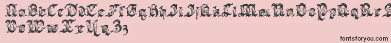 Saraband Lettering-Schriftart – Schwarze Schriften auf rosa Hintergrund