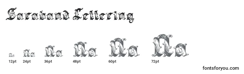 Saraband Lettering Font Sizes