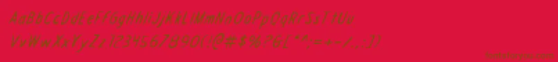 DraftingTableItalic Font – Brown Fonts on Red Background