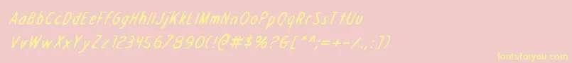 DraftingTableItalic Font – Yellow Fonts on Pink Background