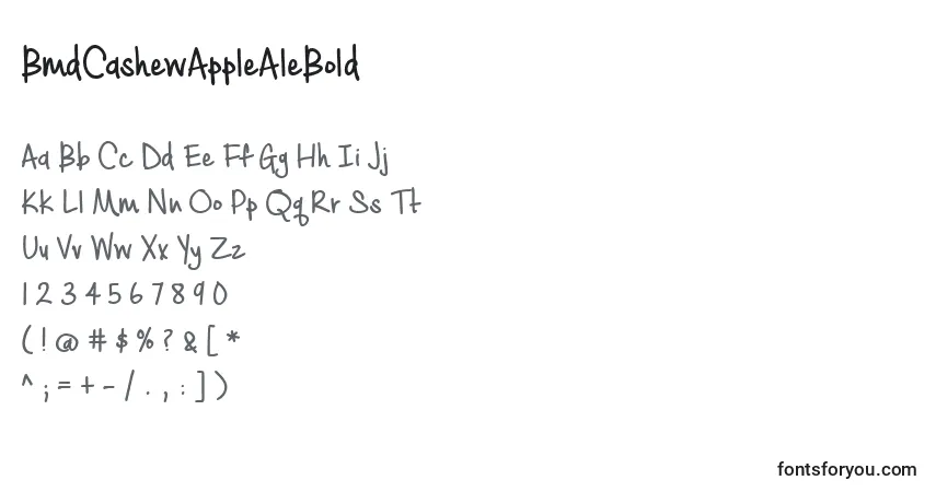 Schriftart BmdCashewAppleAleBold – Alphabet, Zahlen, spezielle Symbole