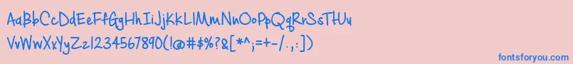 BmdCashewAppleAleBold-Schriftart – Blaue Schriften auf rosa Hintergrund