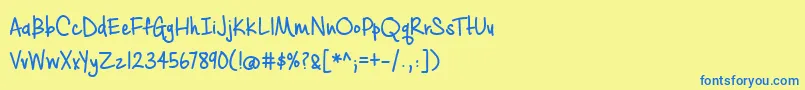 BmdCashewAppleAleBold Font – Blue Fonts on Yellow Background