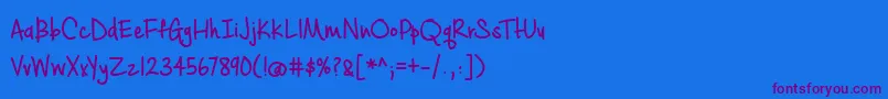 BmdCashewAppleAleBold Font – Purple Fonts on Blue Background