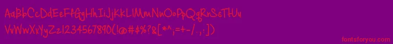 BmdCashewAppleAleBold Font – Red Fonts on Purple Background