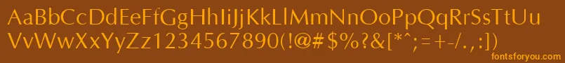 OptaneRegular Font – Orange Fonts on Brown Background