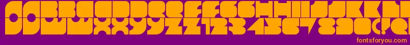 Weitere Informationen zur Bulat-Schriftart Bulat-Schriftart – Orangefarbene Schriften auf violettem Hintergrund