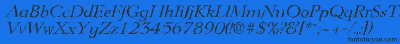 LingwoodrandomItalic Font – Black Fonts on Blue Background