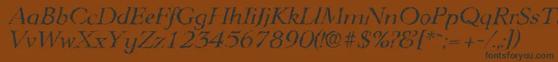 Шрифт LingwoodrandomItalic – чёрные шрифты на коричневом фоне