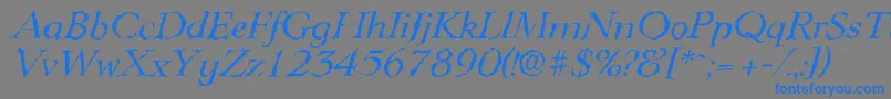 LingwoodrandomItalic Font – Blue Fonts on Gray Background