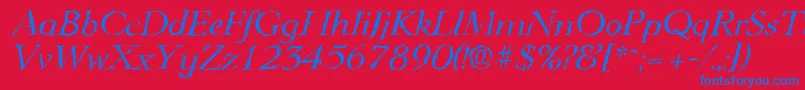 LingwoodrandomItalic Font – Blue Fonts on Red Background