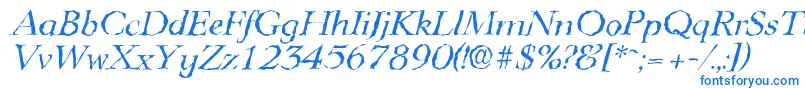 LingwoodrandomItalic-fontti – siniset fontit valkoisella taustalla