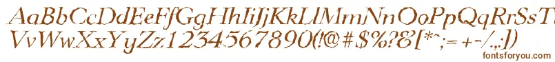 LingwoodrandomItalic-fontti – ruskeat fontit valkoisella taustalla