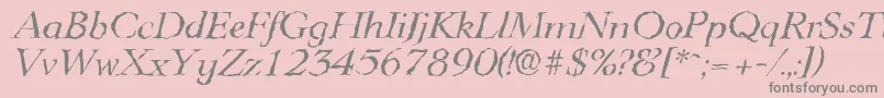 LingwoodrandomItalic-Schriftart – Graue Schriften auf rosa Hintergrund