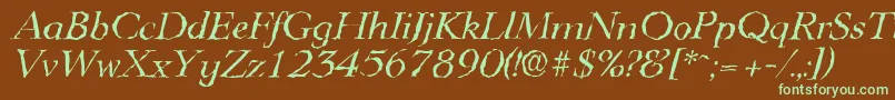 LingwoodrandomItalic Font – Green Fonts on Brown Background