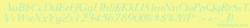 LingwoodrandomItalic Font – Green Fonts on Yellow Background