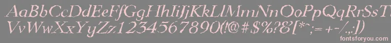 fuente LingwoodrandomItalic – Fuentes Rosadas Sobre Fondo Gris