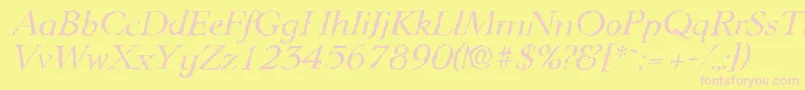 LingwoodrandomItalic Font – Pink Fonts on Yellow Background