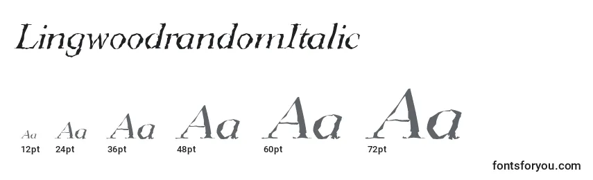 Größen der Schriftart LingwoodrandomItalic