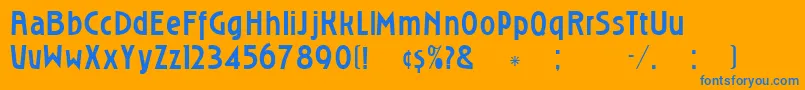 Roslyngothic-Schriftart – Blaue Schriften auf orangefarbenem Hintergrund
