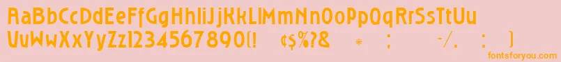 Roslyngothic Font – Orange Fonts on Pink Background