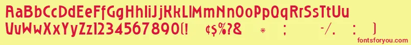 Roslyngothic Font – Red Fonts on Yellow Background