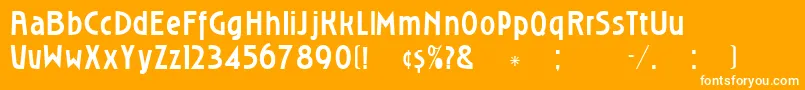 Roslyngothic-Schriftart – Weiße Schriften auf orangefarbenem Hintergrund