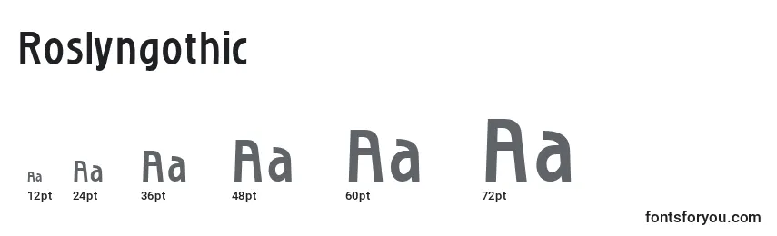 Roslyngothic Font Sizes