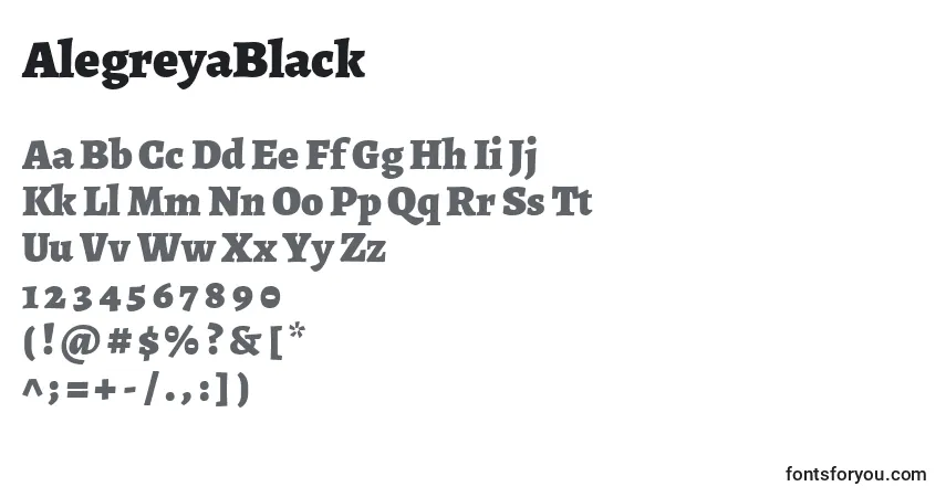 AlegreyaBlack Font – alphabet, numbers, special characters